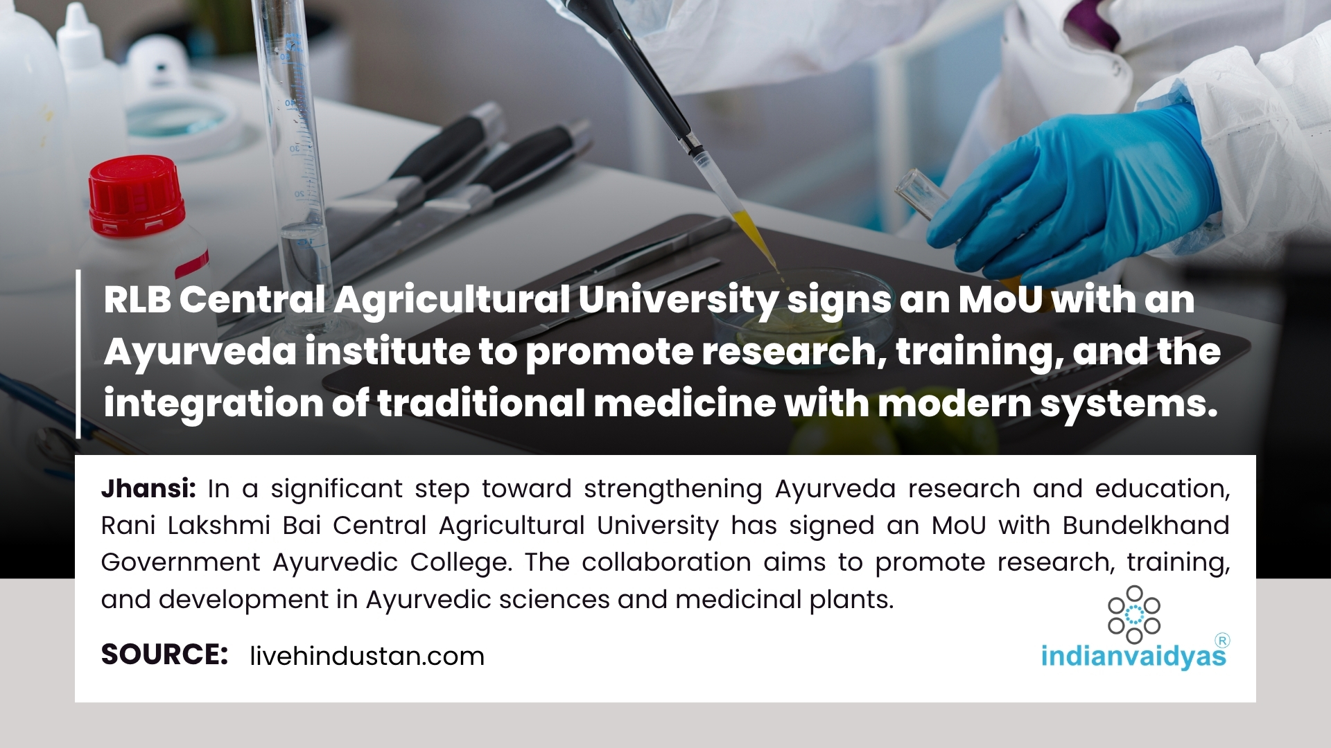 RLB Central Agricultural University Partners with Ayurveda Institute | Research & Training Initiative