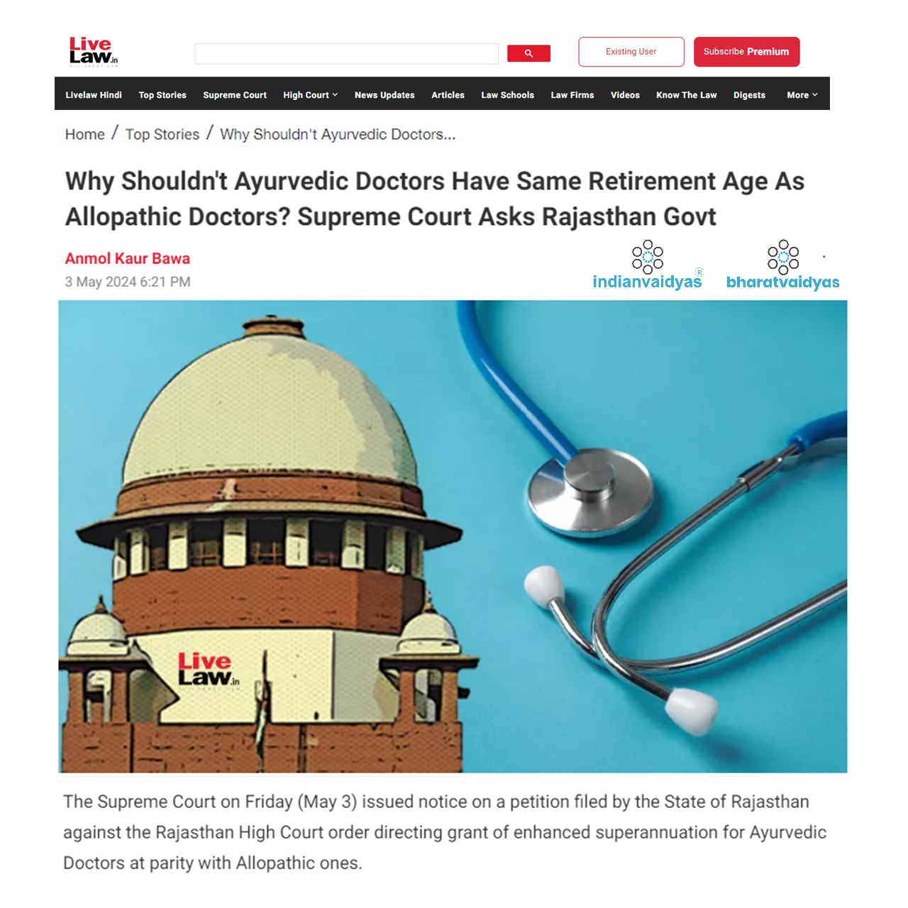Why Shouldn't Ayurvedic Doctors Have Same Retirement Age As Allopathic Doctors? Supreme Court Asks Rajasthan Govt