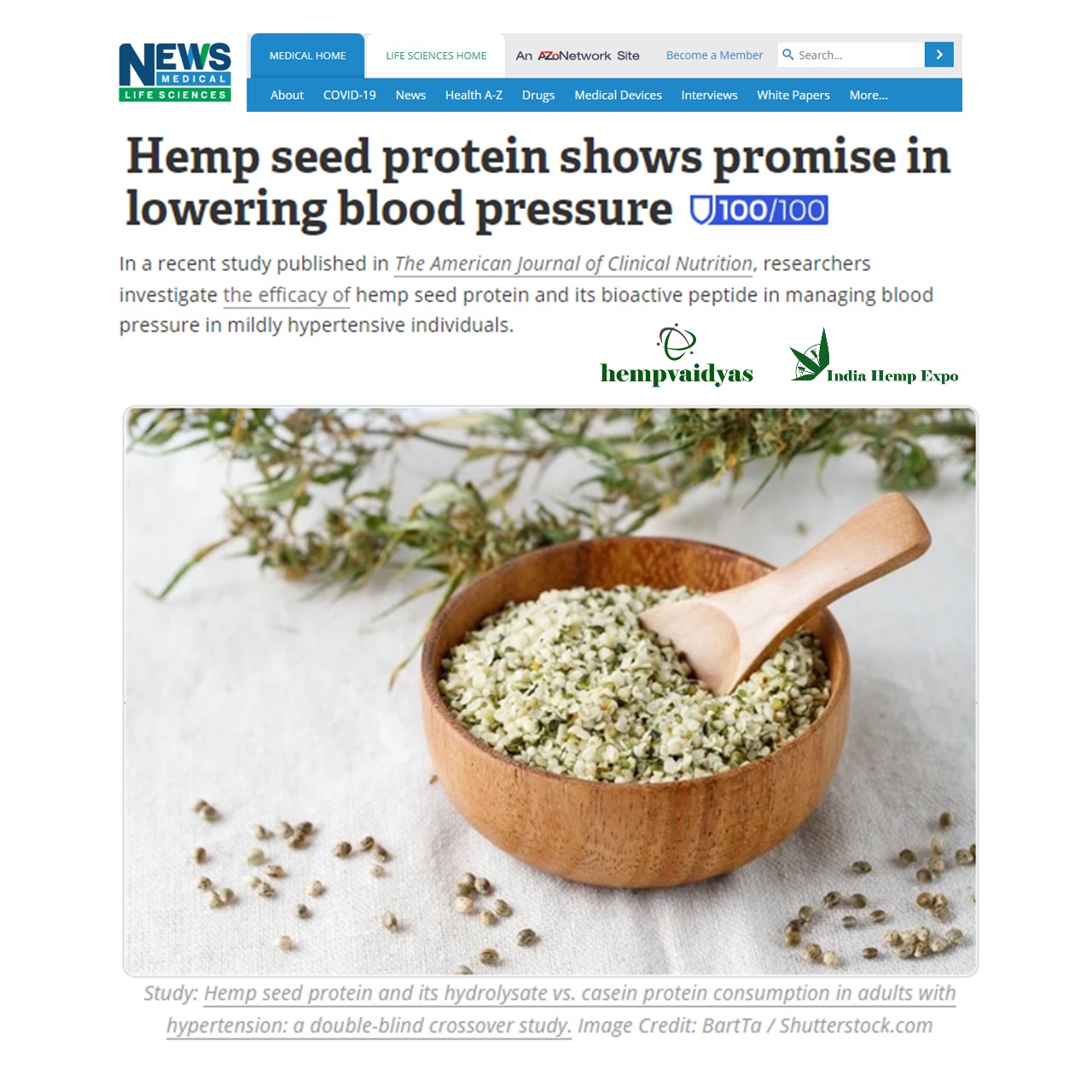 Hemp seed protein shows promise in lowering blood pressure