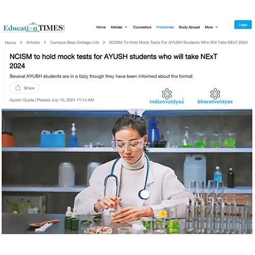 NCISM to hold mock tests for AYUSH students who will take NExT 2024