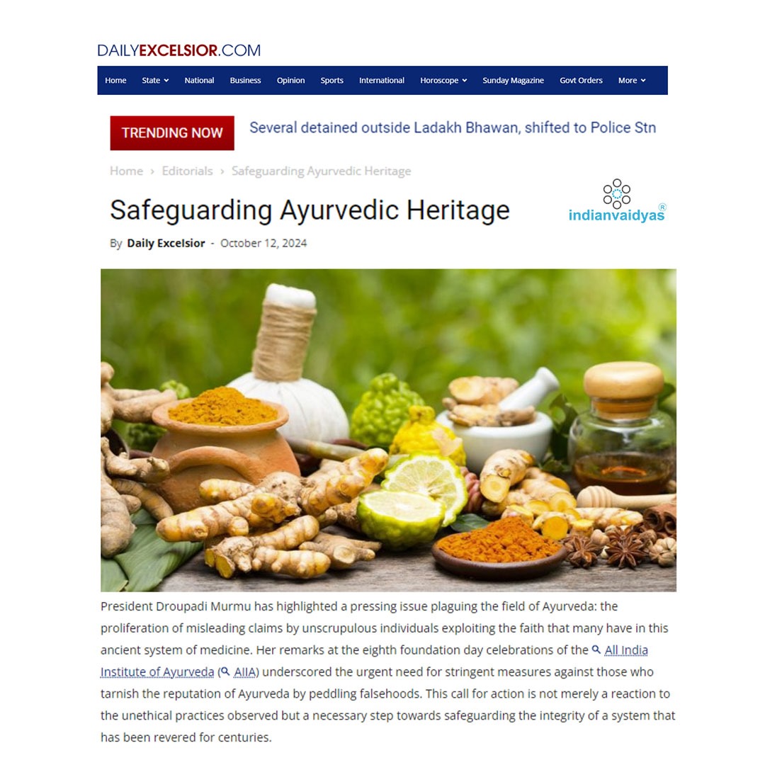 Safeguarding Ayurvedic Heritage