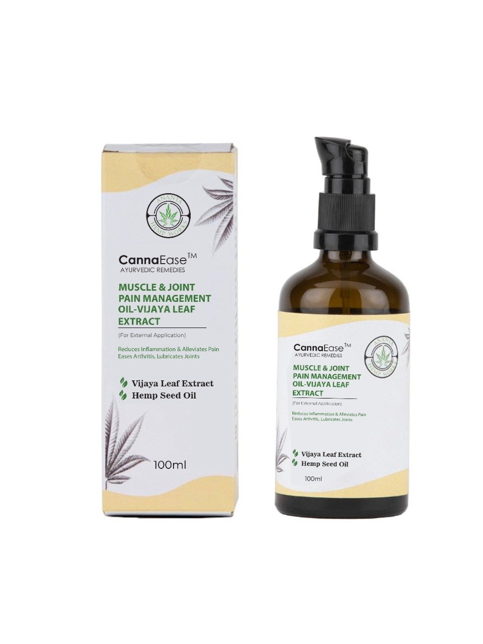 CANNAEASE™ MUSCLE & JOINT PAIN MANAGEMENT OIL - VIJAYA LEAF EXTRACT (FOR EXTERNAL APPLICATION) 100ML