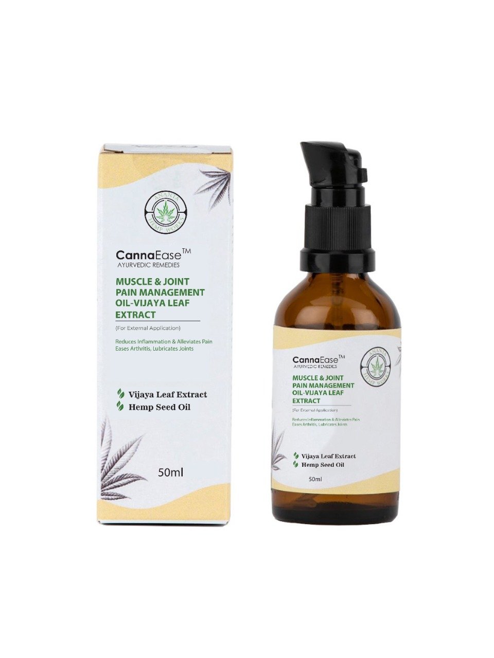 CANNAEASE™ MUSCLE & JOINT PAIN MANAGEMENT OIL - VIJAYA LEAF EXTRACT (FOR EXTERNAL APPLICATION) 50 ML